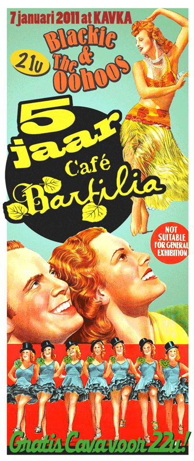 Café Bartilia flyer 5 year anniversary